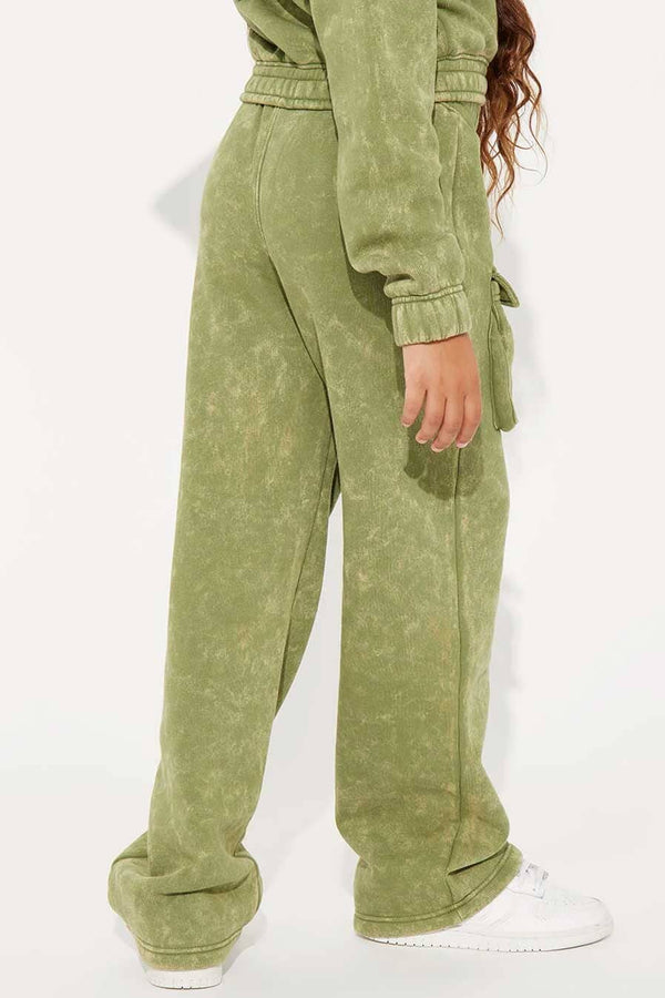 Elo NK Girl's New York Printed Fleece Trousers Green