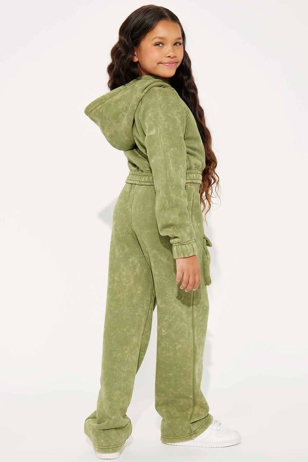 Elo NK Girl's New York Printed Fleece Trousers Green