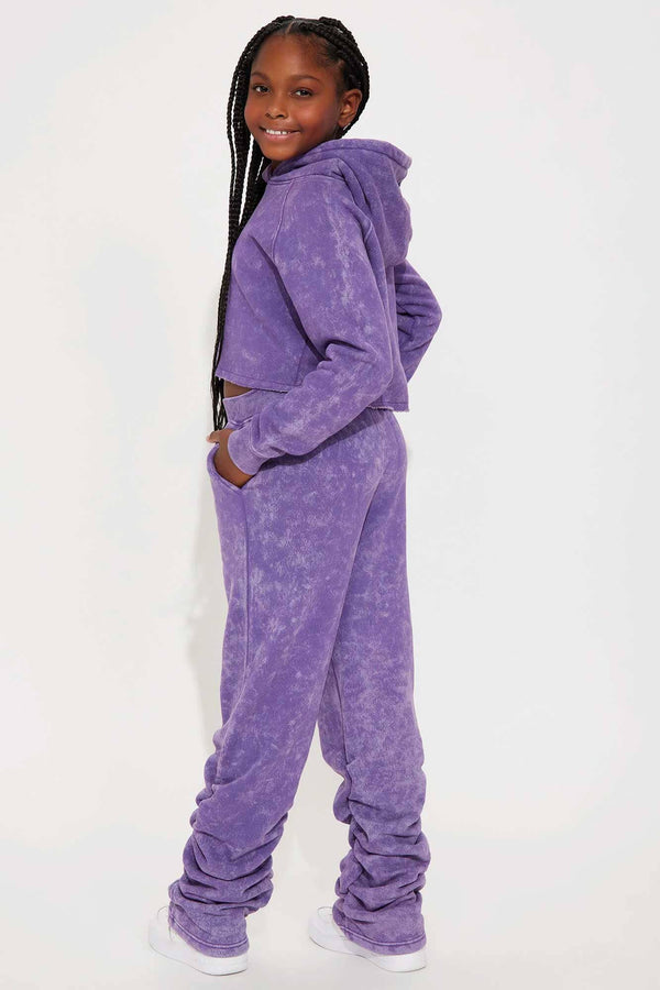 Elo NK Girl's Raglan Sleeve Cropped Pullover Hoodie Purple