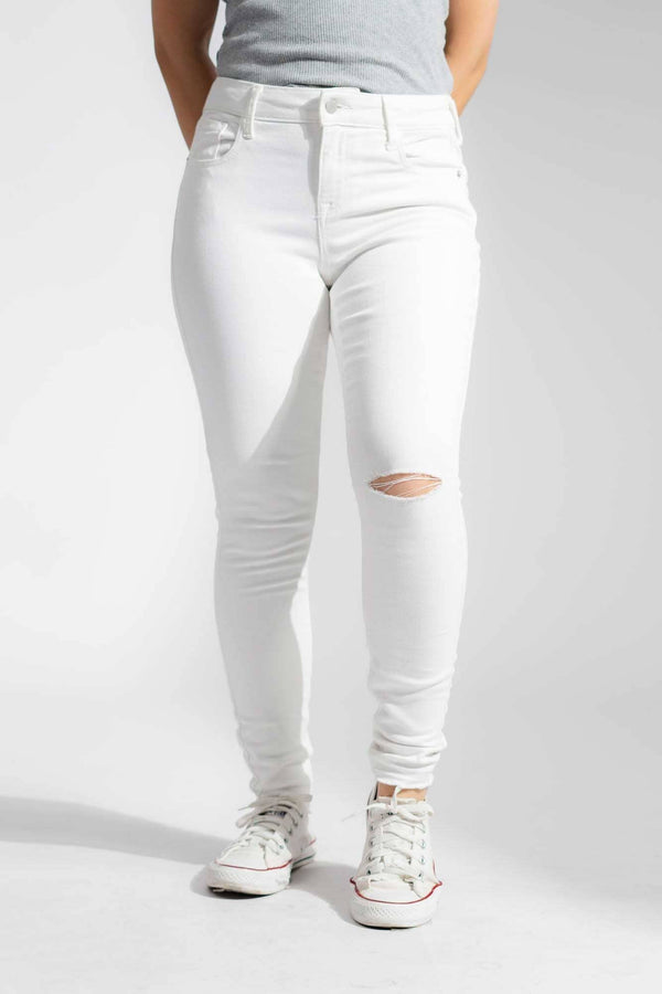 Elo Old Navy Women's DP Distressed Style Skinny Fit Denim White