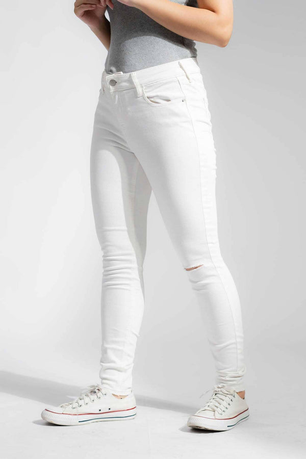 Elo Old Navy Women's DP Distressed Style Skinny Fit Denim White