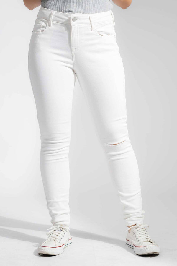 elo Old Navy Women's DP Distressed Style Skinny Fit Denim White