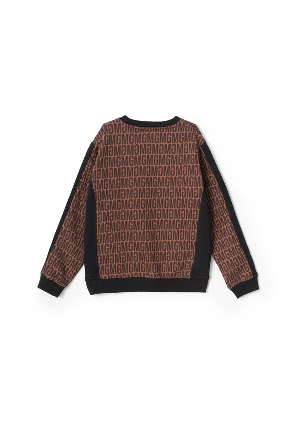 Elo Orchestra Boy's Alphabets Printed Fleece Sweatshirt Brown