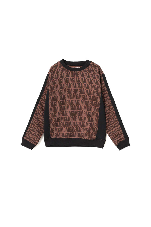 elo Orchestra Boy's Alphabets Printed Fleece Sweatshirt Brown