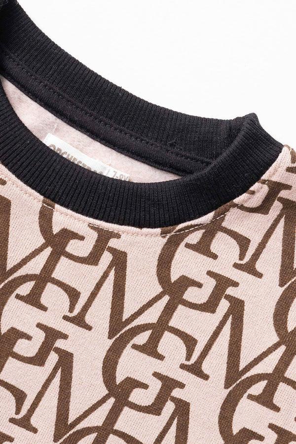 Elo Orchestra Boy's Printed Long Sleeve Fleece Sweatshirt Tea Pink