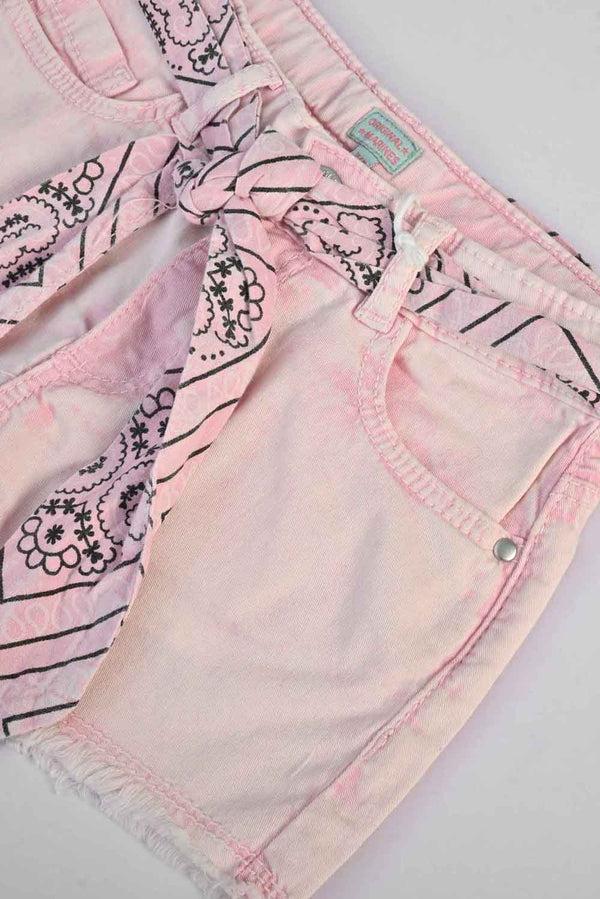 Elo Original Marines Girl's Tie & Dye String Denim Shorts Turquoise