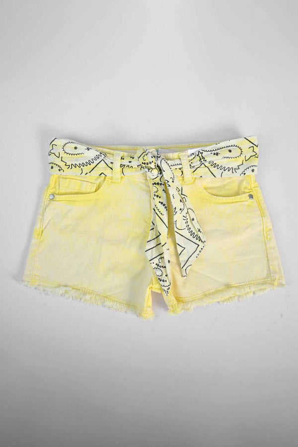 Elo Original Marines Girl's Tie & Dye String Denim Shorts Turquoise
