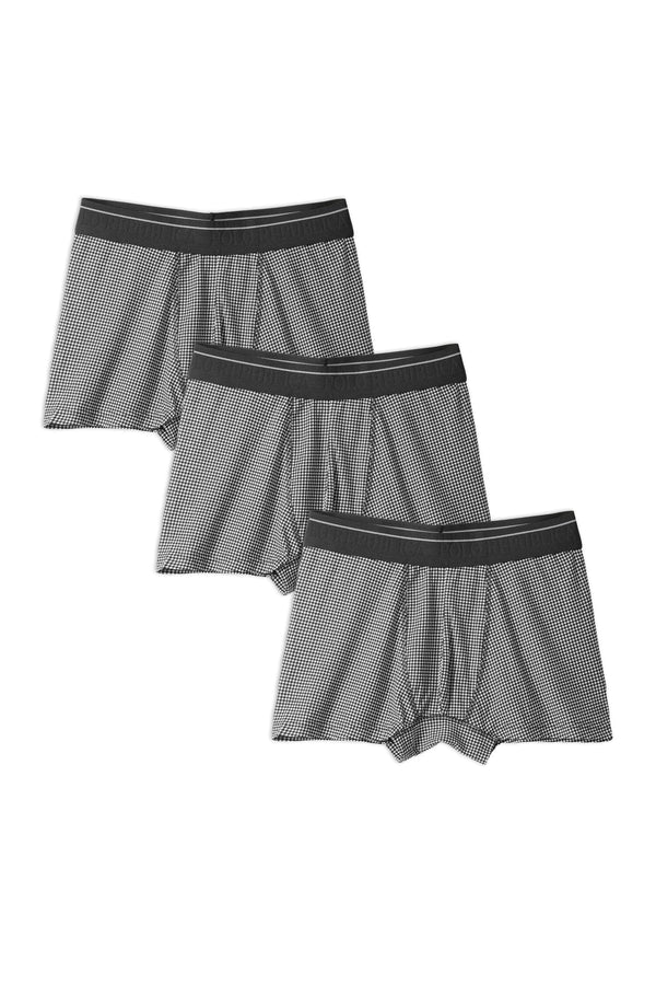 elo Pack of 3 CloudSoft Essentials Boxer Briefs by Polo Republica Black & White