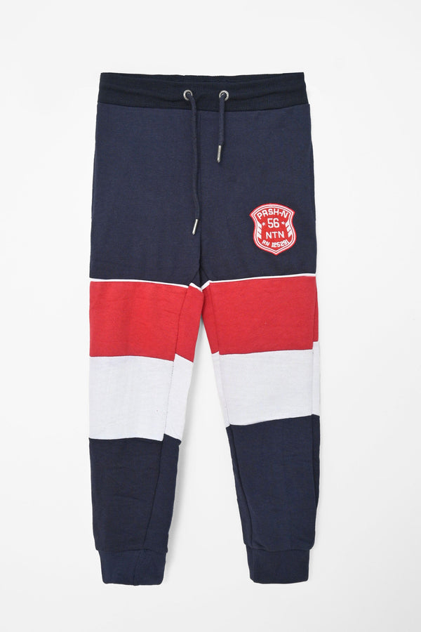 Elo Parish Nation Boy's Contrast Panel Minor Fault Jogger Pants Navy & Red