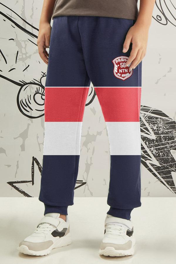 elo Parish Nation Boy's Contrast Panel Minor Fault Jogger Pants Navy & Red