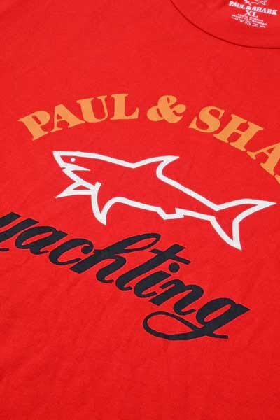Elo Paul & Shark Men's Printed Crew Neck Tee Shirt Red