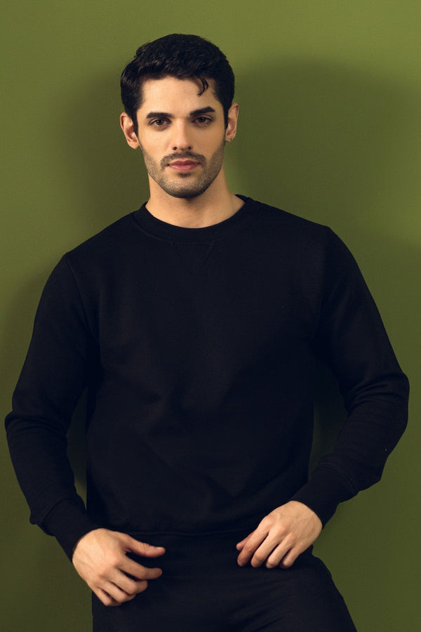 Elo Payper Men's Dinant Crew Neck Fleece Sweatshirt Black