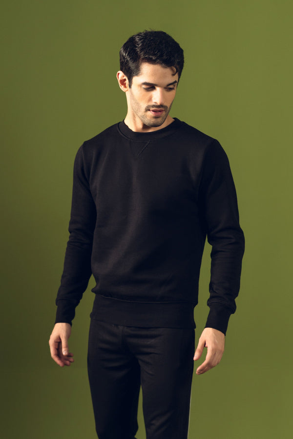 Elo Payper Men's Dinant Crew Neck Fleece Sweatshirt Black