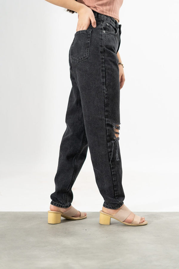 Elo PLT Women's Classic Knee Rip Minor Fault Jeans Black