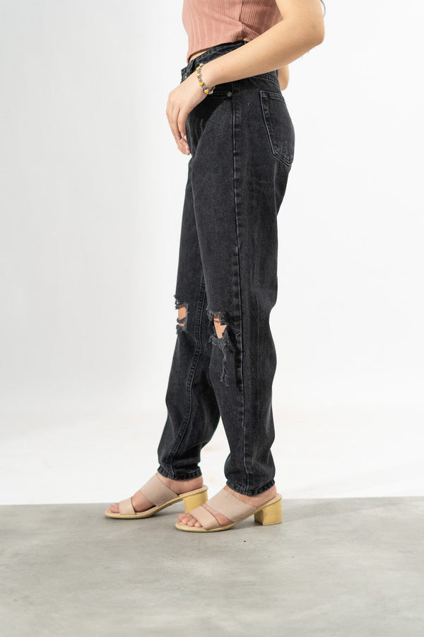 Elo PLT Women's Classic Knee Rip Minor Fault Jeans Black