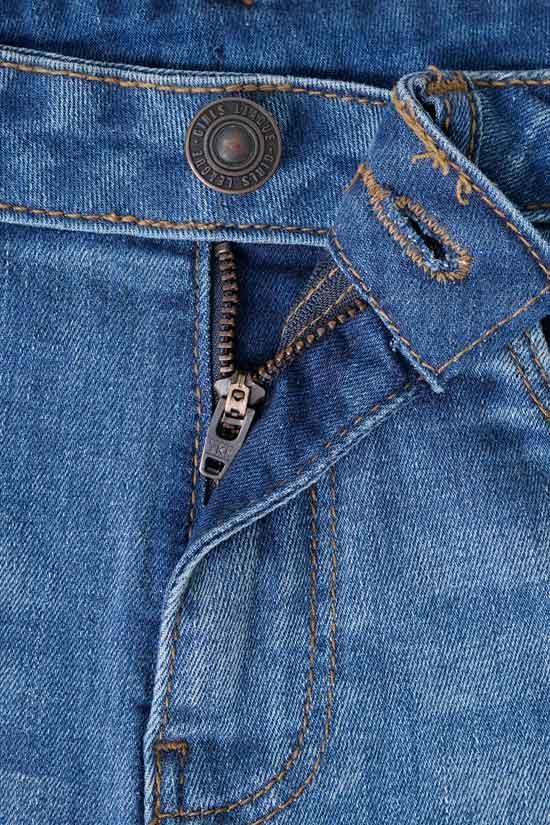 Elo PO Girl's Folded Bottom Distressed Denim Shorts Blue