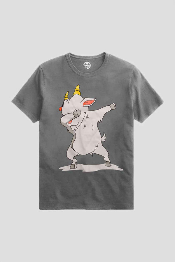 Elo Poler Kid's AquaGoat Printed Crew Neck Tee Shirt Grey