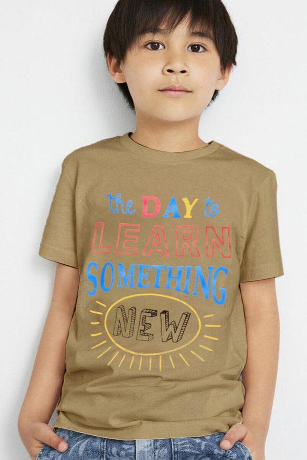 elo Poler Kid's Learn Something Printed Short Sleeve Tee Shirt Khaki