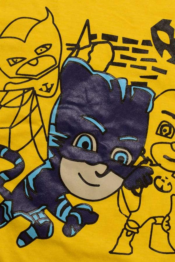 Elo Poler Kid's PJ Masks Printed Crew Neck Tee Shirt Heather Grey