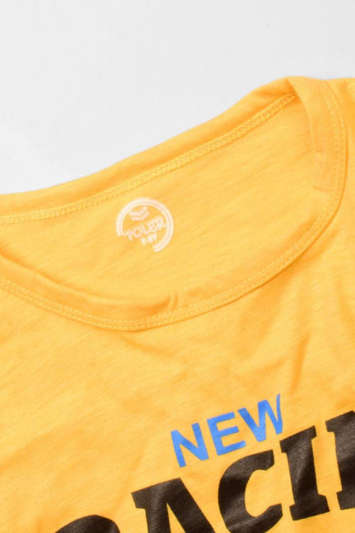 Elo Poler Kid's Racing Car Printed Short Sleeve Tee Shirt Heather Grey