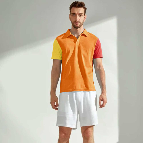 Elo Poler Men's Contrast Colour Sleeves Polo Shirt Red