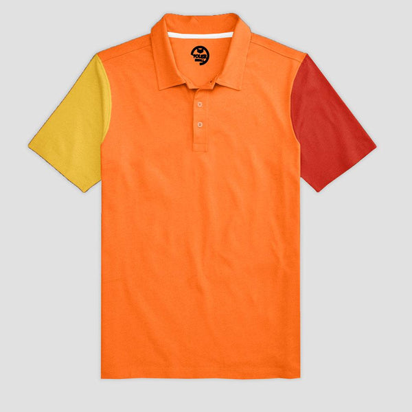 Elo Poler Men's Contrast Colour Sleeves Polo Shirt Red