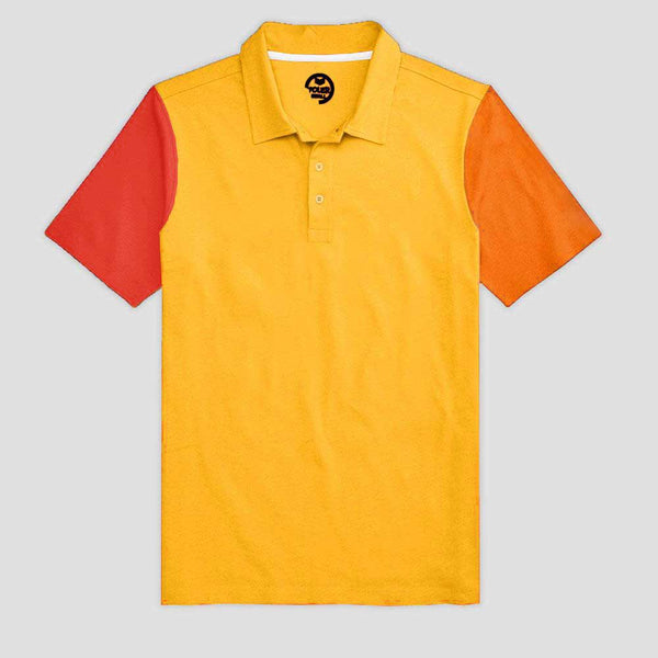 Elo Poler Men's Contrast Colour Sleeves Polo Shirt Red