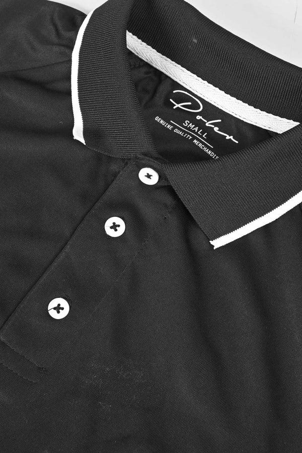 Elo Poler Men's Double Arrow Printed Activewear Polo Shirt Black