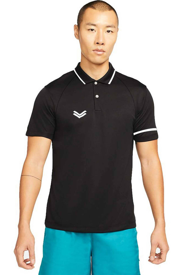 elo Poler Men's Double Arrow Printed Activewear Polo Shirt Black