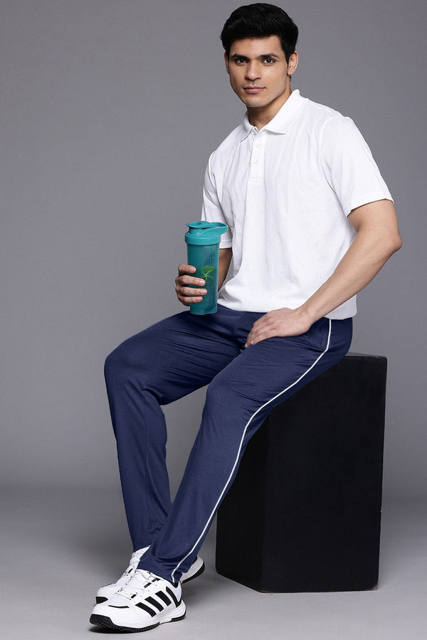 elo Poler Men's Side Piping Design Activewear Trousers Navy & White