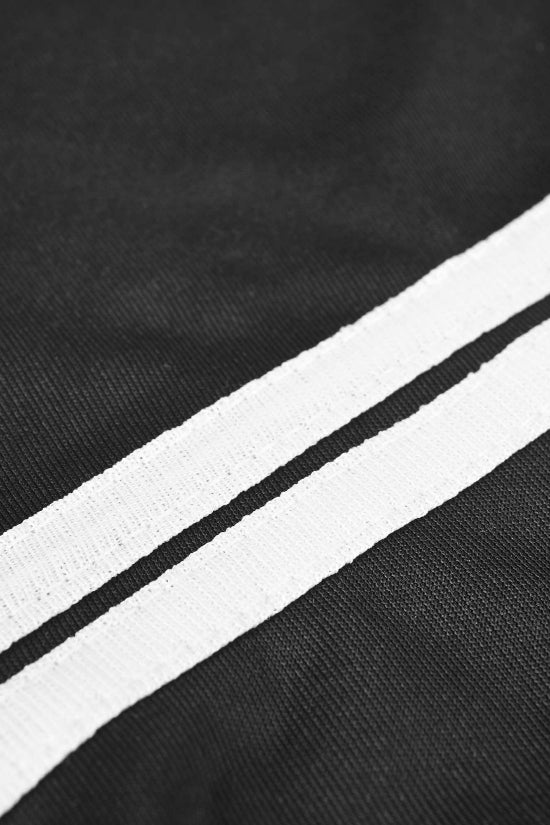 Elo Poler Men's Striped Sleeves Activewear Polo Shirt Black