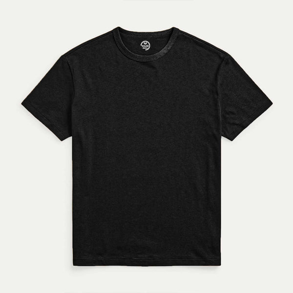 Elo Poler Men's Suchha Solid Design Crew Neck Tee Shirt Black