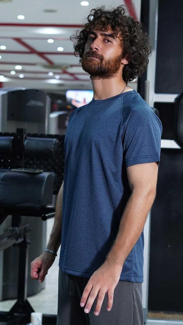 Elo Polo Athletica Men's Activewear Raglan Sleeve Tee Shirt Navy Melange