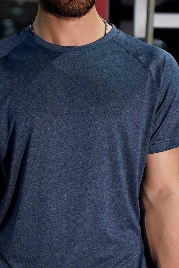 Elo Polo Athletica Men's Activewear Raglan Sleeve Tee Shirt Navy Melange