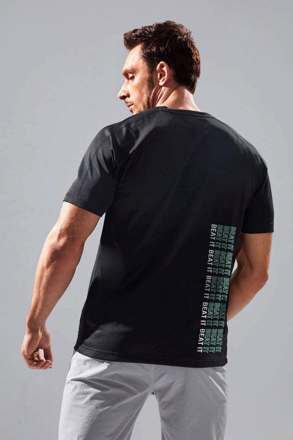 Elo Polo Athletica Men's Beat It Printed Crew Neck Tee Shirt Navy