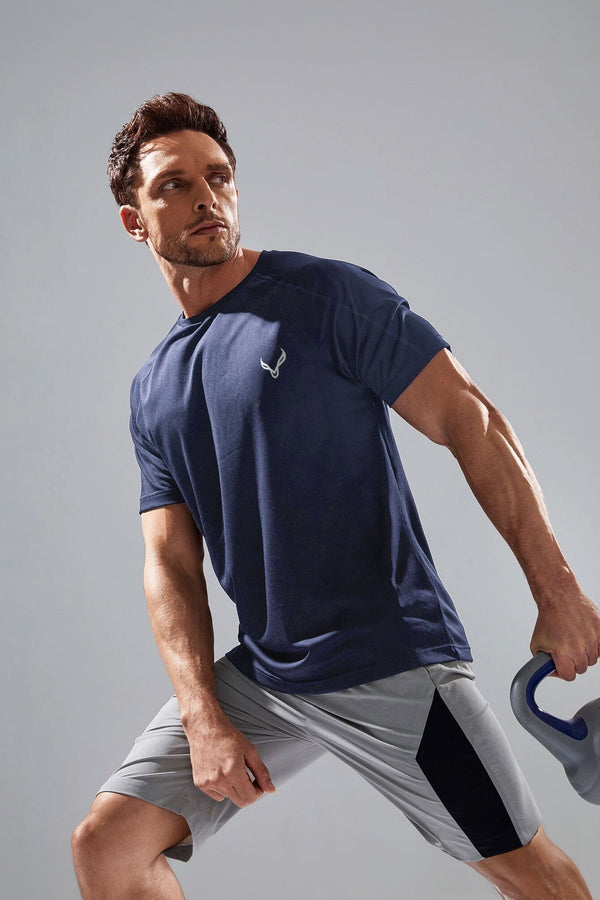 elo Polo Athletica Men's Beat It Printed Crew Neck Tee Shirt Navy