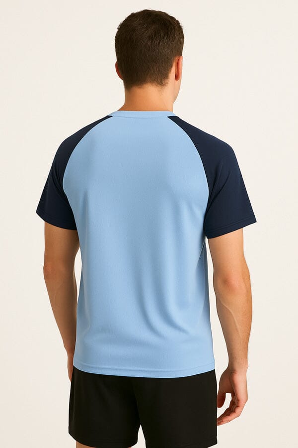 Elo Polo Athletica Men's Raglan Sleeve Activewear Tee Shirt Sky