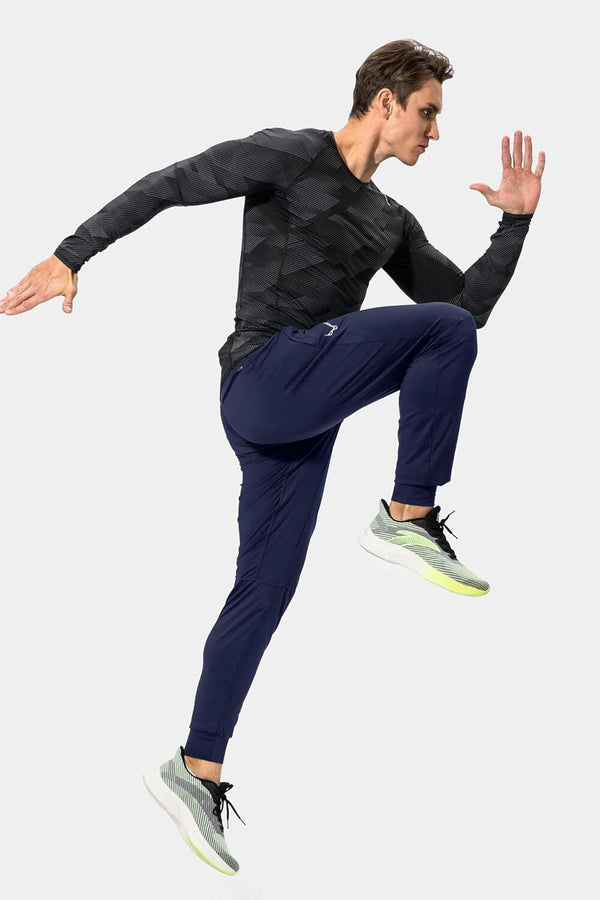 Elo Polo Athletica Men's Tapered Sweatpants With Zipper Pockets Navy