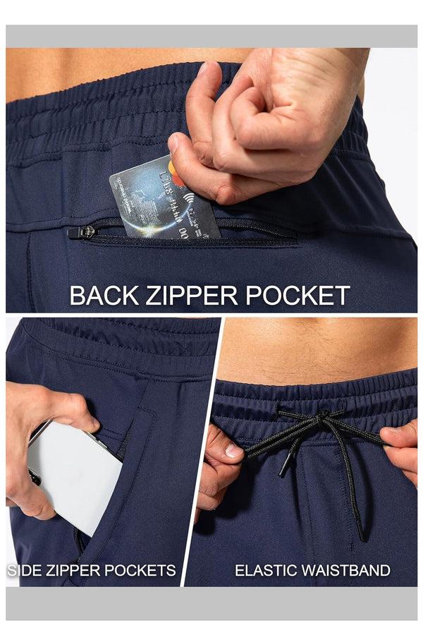 Elo Polo Athletica Men's Tapered Sweatpants With Zipper Pockets Navy