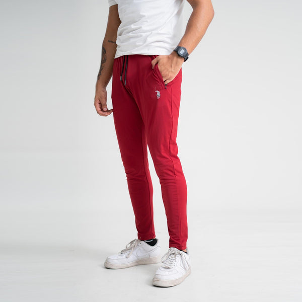 elo Polo Athletica Unisex Slim-Fit Gym AirFlex Activewear Joggers Maroon