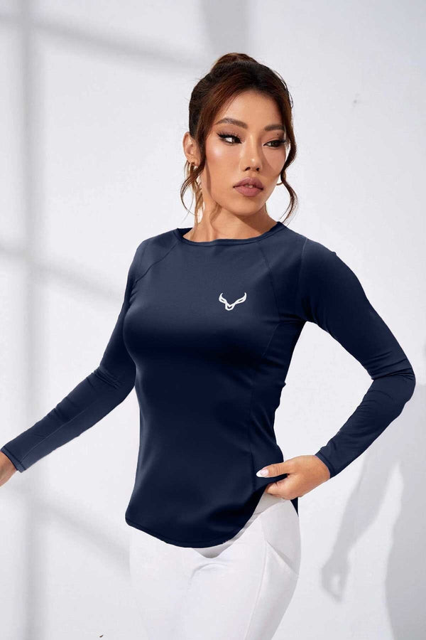 elo Polo Athletica Women's Activewear Boat Neck Top Navy