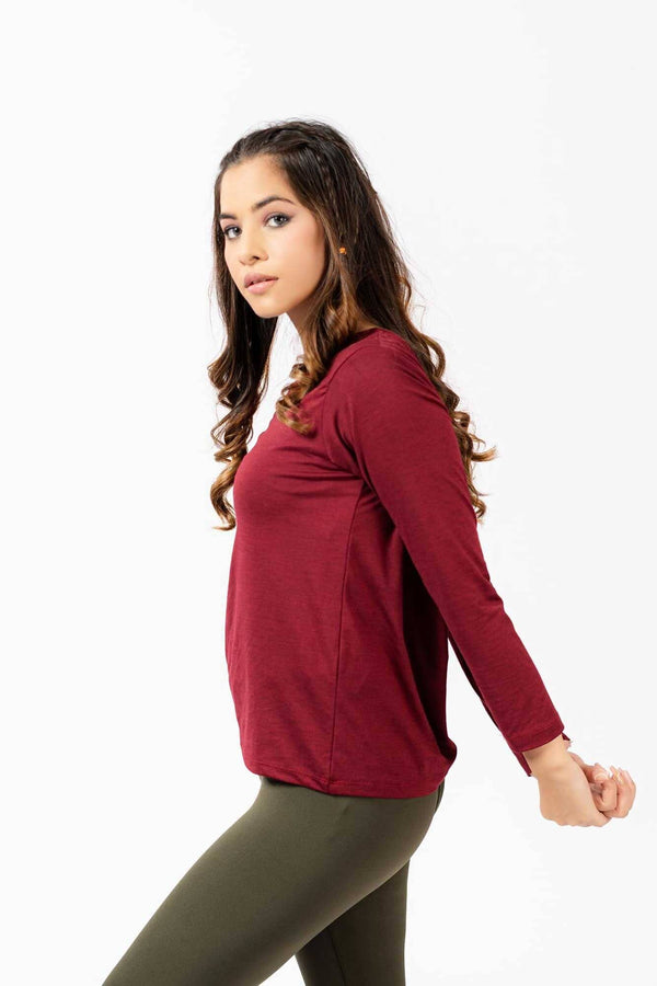 Elo Polo Athletica Women's Activewear Long Sleeve Boat Neck Top Navy