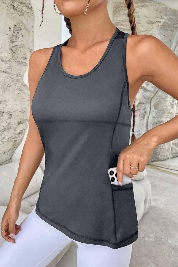 elo Polo Athletica Women's Activewear Tank Top Charcoal