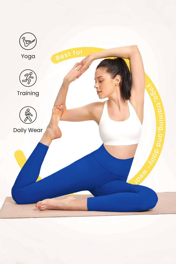 Elo Polo Athletica Women's Core Activewear Seamless Leggings Blue