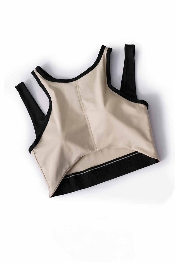 Elo Polo Athletica Women's Racerback Padded Sports Bra Beige