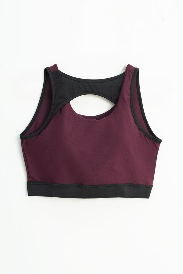 Elo Polo Athletica Women's Removable Padded Sports Bra Plum