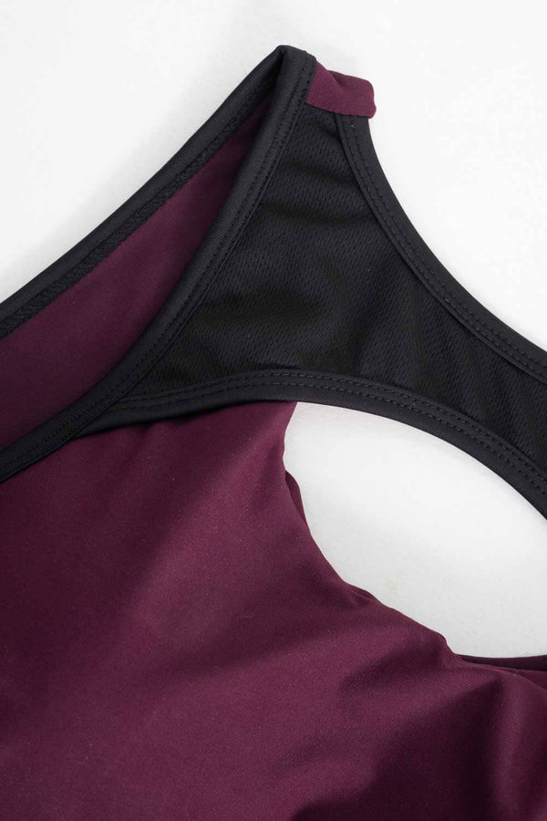 Elo Polo Athletica Women's Removable Padded Sports Bra Plum