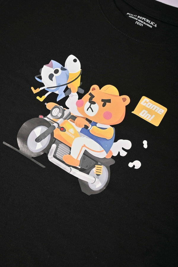 Elo Polo Republica Boy's Bear & Fish Printed Tee Shirt Navy