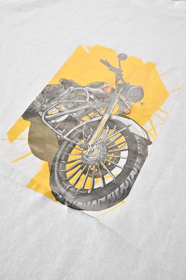 Elo Polo Republica Boy's Bike Printed Tee Shirt White