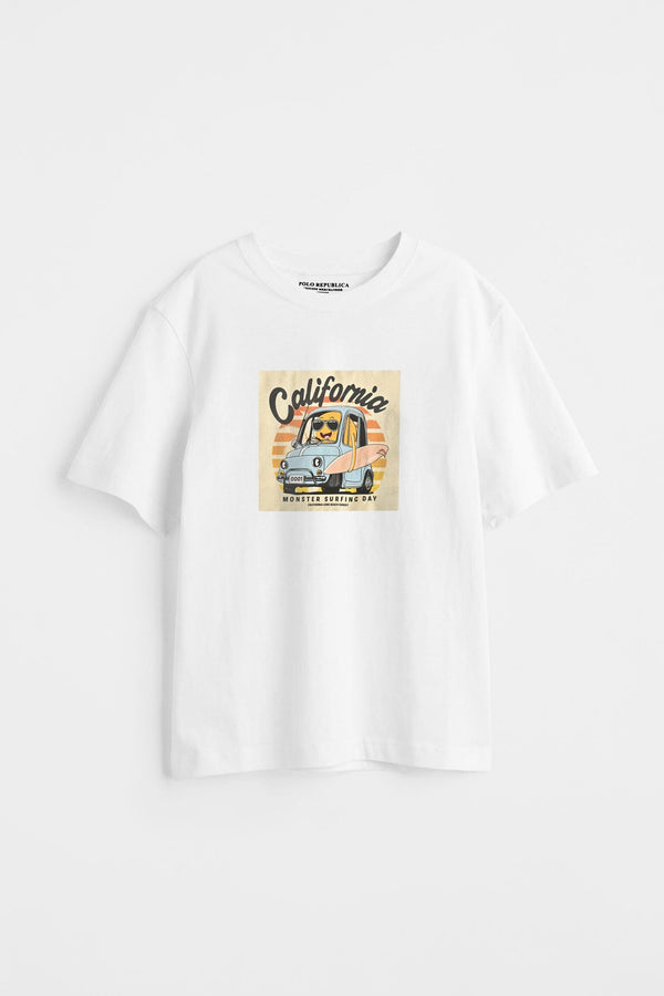 Elo Polo Republica Boy's California Printed Tee Shirt White